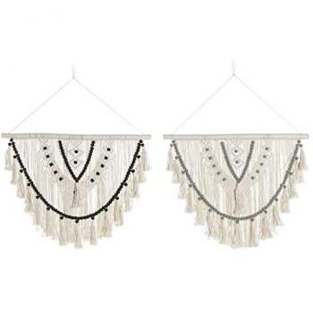 Decoración de Pared Boho DKD Home Decor Algodón y Ratán (70 x 3 x 98 cm) - 2 Unidades