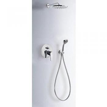 Tres Griferia - Kit De Ducha Monomando Empotrado Con Cierre Y Regulación De Caudal. · Cuerpo Empotrado Incluido · Ducha Fija Ø 225 Mm. Con Rótula.