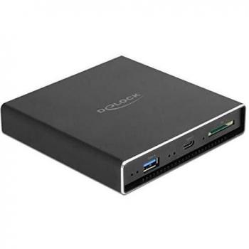Caja Externa para HDD/SSD SATA de 2.5 con Puertos USB Tipo-C y Tipo-A y Slot para SD
