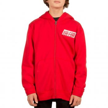Volcom Supply Stone Zip Sudadera, Niños, Rojo