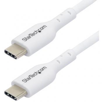 Cable USB-C Blanco de 1m - Carga y Transferencia de Datos USB 2.0 - PD 60W 3A - Macho a Macho