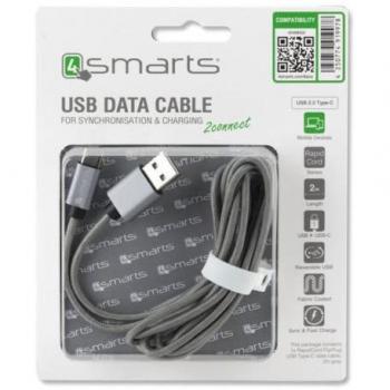Cable de datos Reversible 4smarts Type-C Cable Nailon Carga carga rapida tcrr