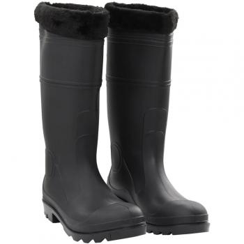Botas de agua con calcetines extraíbles negro número 45 PVC