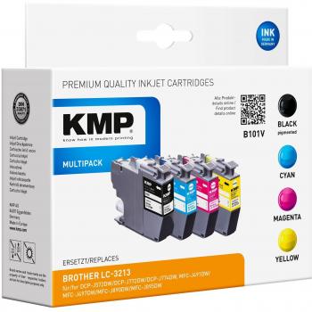KMP B101V Promo Pack BK/C/M/Y Compatible con Brother LC-3213 Cartucho de Tinta