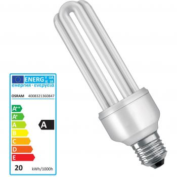 Osram Bombilla de bajo Consumo de Forma Lineal E27, 20 W