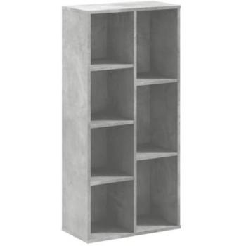 Estantería de madera de ingeniería gris hormigón 50x25x105 cm