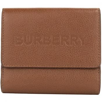 Burberry Luna Tan Grained Leather Small Coin Pouch Snap Wallet