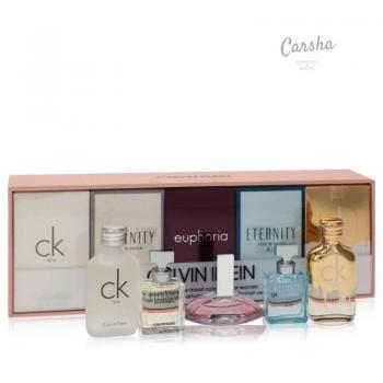 Calvin Klein Deluxe Mini Fragrance Set: CK One EDT 10ml, CK One Gold EDT 10ml, Eternity EDP 5ml, Eternity Air EDP 5ml, Euphoria EDP 4ml -