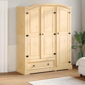 Gabinete de corona de madera maciza de pino 151,5x52x186 cm Marrón