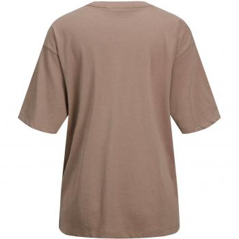 Camiseta de algodón orgánico Jack & Jones para mujer, modelo Andrea Loose, manga corta, color marrón, talla XS