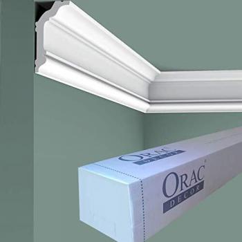 Orac Decor 24-Piece Crown Moulding Kit, Primed White Polystyrene, 200x8x4 cm (CX176)