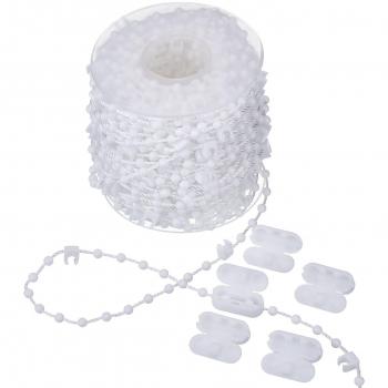 Shappy 20 Metros Cadena de Persiana Vertical con 5 Piezas de Conectores de Cadena de Plástico para Tablillas de 3,5 Pulgadas/ 89 mm