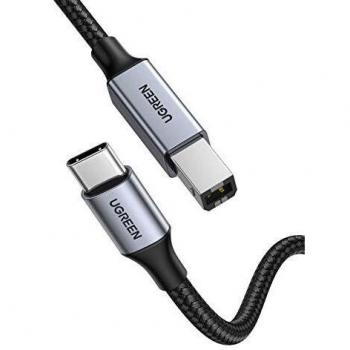 Cable Ugreen USB-C a USB-B 2M Negro - Alta Durabilidad, Compatible con Impresoras, Teclados MIDI y Controladores DJ