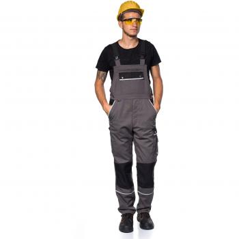 TMG® - Mono de trabajo para hombre - Resistente con pechera y rodilleras - Gris