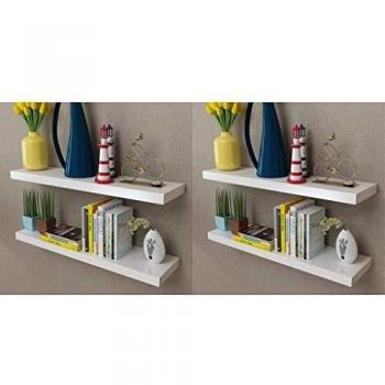 vidaXL Wall Shelves 4 pcs White 80 cm