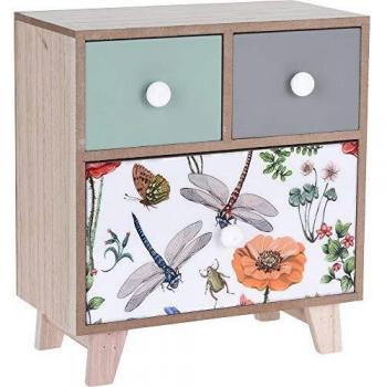 Koop Mini Cajonera de Madera con Cajones, Organizador, 22X20X10 Cm