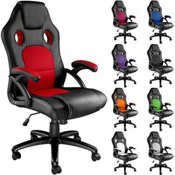 Silla de Oficina Tyson - Diseño moderno y ergonómico, acolchado grueso, ajuste en altura con amortiguador de gas, revestimiento de cuero sintético, transpirable, ideal para escritorio tipo gamer o estudio