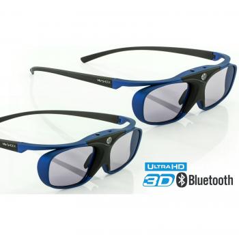 2x Hi-SHOCK® 3D-BT Pro Deep Heaven | Active Gafas 3D para 3DTVs de Samsung, Panasonic, Hisense