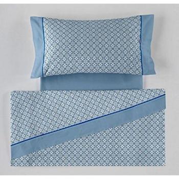 ES-Tela - Juego de sábanas Estampadas Dani Color Azul