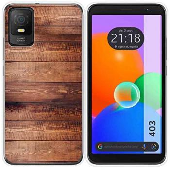 Funda de Silicona Personalizada para TCL 403 con Diseño de Madera 02