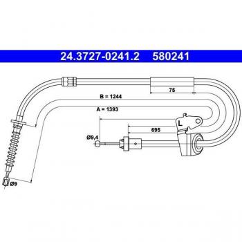 Cable de freno de mano ATE 24.3727-0241.2