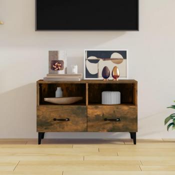 Mueble para TV madera contrachapada roble ahumado 80x36x50 cm, Mueble de salón, Mesa de TV, Mueble tele