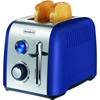Breville VTT537X - Tostador de doble rebanada larga, acero pulido, 1300 W, color azul