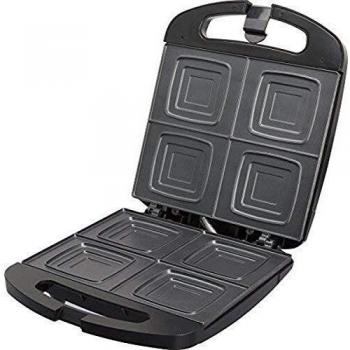 Jata SW546 Sandwichera Compacta Familiar para 4 Sándwiches con Placas Antiadherentes Libre de PFOA Sellado Perfecto Almacenaje vertical Tostado Rápido y Uniforme