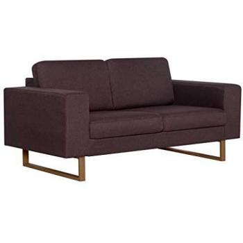 vidaXL Sofá de 2 Plazas Tela Color Gris Topo Asiento Silla Sillón Taburete Tumbona Banquillo Mueble Mobiliario Adornos Salón Hogar Casa