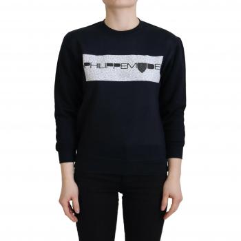 Black Printed Long Sleeves Pullover Sweater - IT38|XS