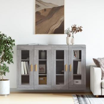 Armarios de pared 2 uds madera de ingeniería gris Sonoma Vidaxl