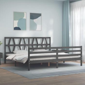 Cabecero de cama gris 200x200 cm en madera maciza Vidaxl