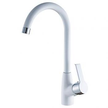 Grifo Monomando de Cocina Gardenia Blanco con Latiguillos 400mm y Certificado CE