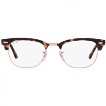 Ray-Ban RX 5154 Clubmaster Eyewear Frames in Pink Havana, Unisex, Brown, Size: 51 MM