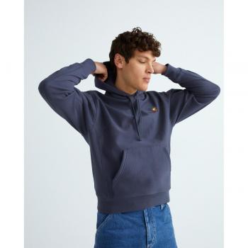 Carhartt WIP Men's Burgundy Hooded Sweatshirt - Script Zeus, Blue, Size L, 80% Cotton, 20% Polyester