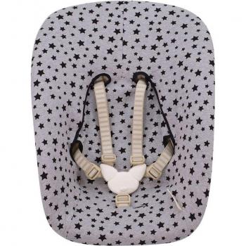 Jyoko Funda para Silla Stokke Tripp Trapp Newborn - Protección de Algodón Suave para Bebés, compatible con Stokke Newborn Set De Tripp Trapp, color Black Star