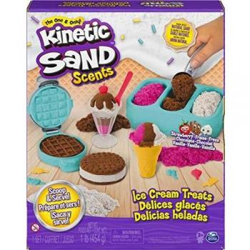 Kinetic Sand - Set Delicias Heladas con Arena Mágica Aromatizada 454g y 6 Herramientas de Modelado