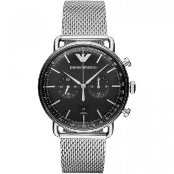 Emporio Armani AR11104 Men's Silver Stainless Steel Aviator Watch