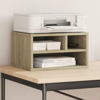 Soporte de impresora de madera ingeniería 40x32x22,5 cm en colores Blanco, Negro y Gris hormigón, y Roble Sonoma