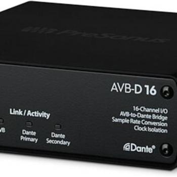 PreSonus AVB-D 16 16x16 Two-Way AVB to Dante Network Bridge