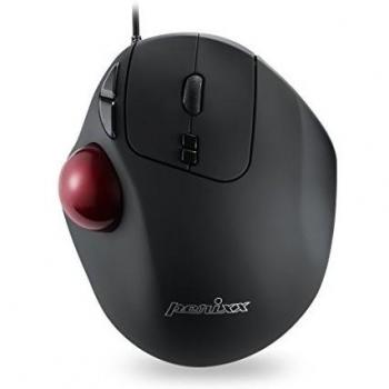 Perixx PERIMICE-517, Ratón con Trackball Ergonómico - Clic Silencioso - 34mm Trackball - 7 Botones - 1000/1600/2000 dpi resolución - 1.8m Cable