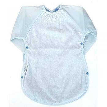 Babero XL con Manga Larga Azul Pastel