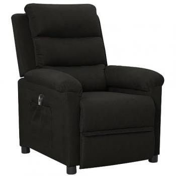 Sillón Reclinable Eléctrico de Tela Negro VidaXL con reposapiés ajustable, diseño moderno, ideal para sala de estar y oficina