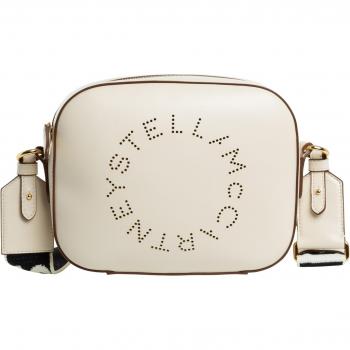 Stella McCartney Perforated Logo Mini Crossbody Bag, White, Female, Size: ONE SIZE