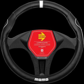 Funda para Volante Momo MOMLSWC014BW - Color Negro/Gris - Poliuretano - Ø 38 Cm