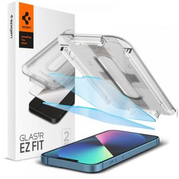 Protector de Pantalla Spigen Glas.tR EZ Fit AntiAzul para iPhone 13/13 Pro/14/16e - 2 Unidades
