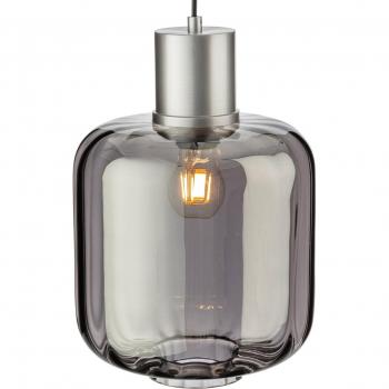 Lámpara colgante Eton de aluminio con cristal ahumado, 1 bombilla, 36 cm