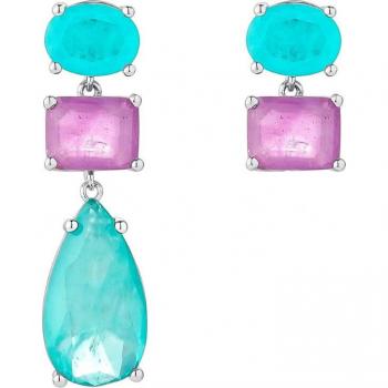 Pendientes asimétricos Iside plata bañados en rodio