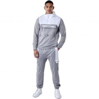 Two-Tone Windbreaker Style Hoodie Project X Paris - Light Grey XL