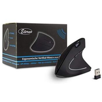 Ratón Vertical Ergonómico Inalámbrico Inter-Tech KM-206R para Diestros, 6 Botones, 2.4 GHz, Óptico 1600 DPI